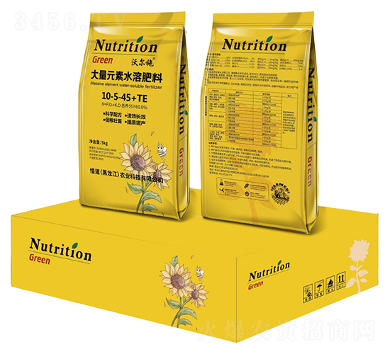 大量元素水溶肥料10-5-45+TE-沃爾施-惜道